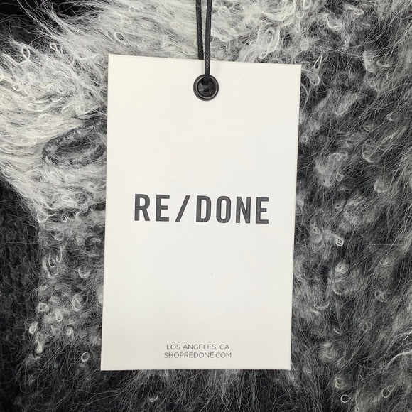 NEW! RE/DONE Size Small Oversized Crew Cardigan Black Ecru $550 msrp I10-1 - Picture 7 of 9